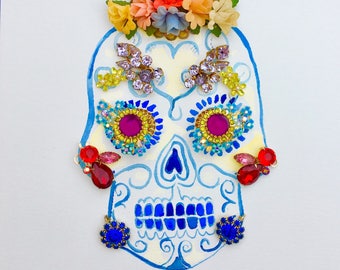 Dia De Los Muertos: Sugar Skull Mixed Media Photo Print