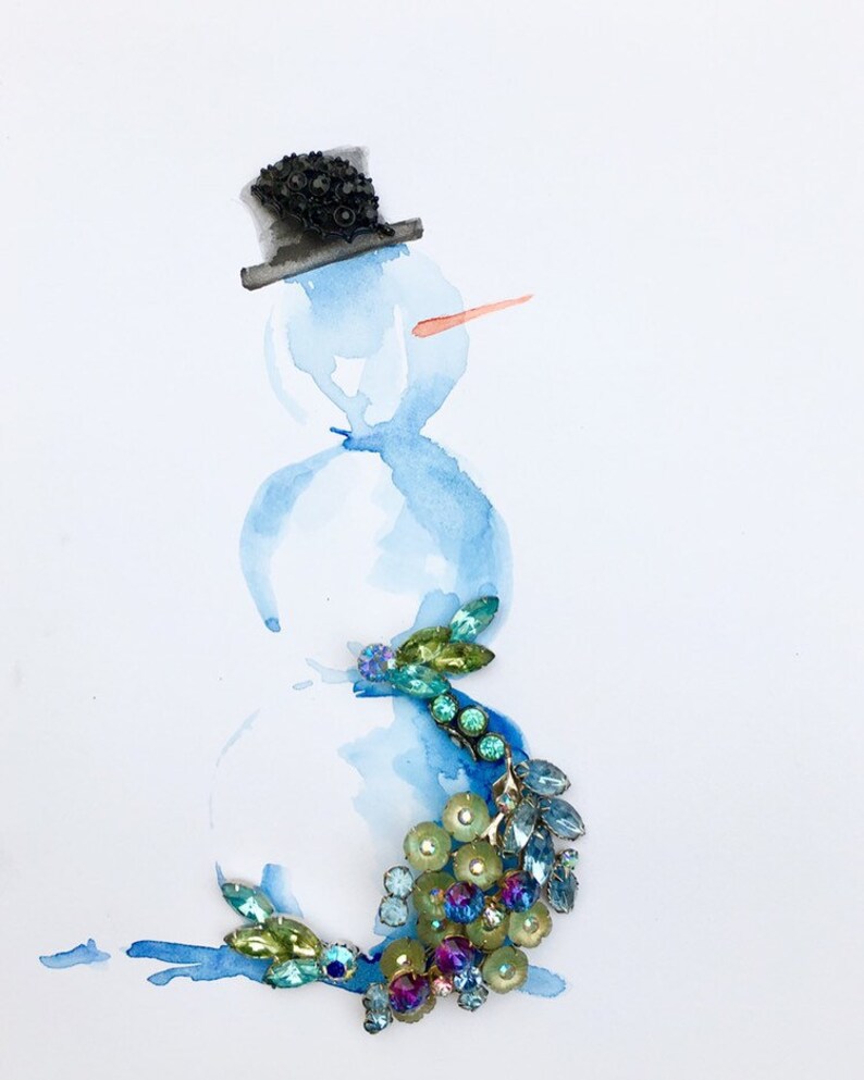 Frosty the Snowman : Mixed Media Holiday Winter Photo Print image 1