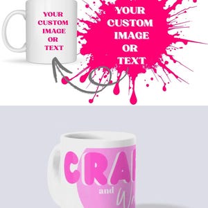 Personalised Photo/Text Mug – Custom White Ceramic Coffee Mug – Add Your Own Image or Message