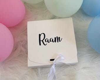 Personalised Gift Box with Ribbon: Custom Name, Bridesmaid Proposal