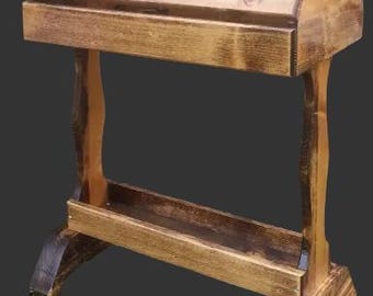 Handmade Wooden Saddle Stand: Provincial Stain, Bottom Shelf