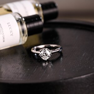 Solid Gold Round Cut Moissanite Engagement Ring, Proposal Ring, Promise Ring, Wedding Ring, Anniversary Gift Birthday Gift for Women Wife
