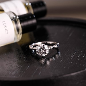 Solid Gold Round Cut Moissanite Engagement Ring, Proposal Ring, Promise Ring, Wedding Ring, Anniversary Gift Birthday Gift for Women Wife