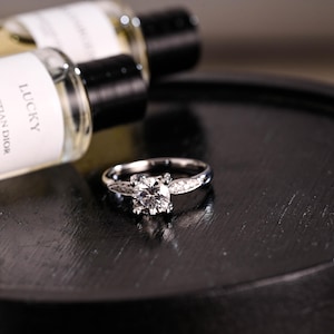 Solid Gold Round Cut Moissanite Engagement Ring, Proposal Ring, Promise Ring, Wedding Ring, Anniversary Gift Birthday Gift for Women Wife