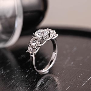 Solid Gold Round Cut Moissanite Wedding Band, Half Eternity Matching Band, Stackable Wedding Ring, Wedding Accessories, Anniversary Gifts