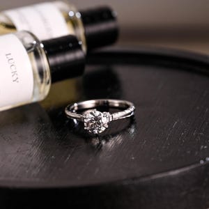 Solid Gold Round Cut Moissanite Engagement Ring, Proposal Ring, Promise Ring, Wedding Ring, Anniversary Gift Birthday Gift for Women Wife
