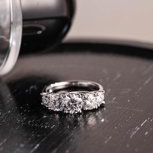 Solid Gold Round Cut Moissanite Wedding Band, Half Eternity Matching Band, Stackable Wedding Ring, Wedding Accessories, Anniversary Gifts