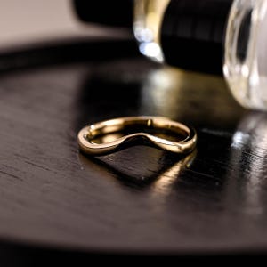 2mm Plain Wedding Band, Solid Gold Eternity Matching Band, Stackable Curved Wedding Ring, Wedding Accessorie, Matching Ring Anniversary Ring