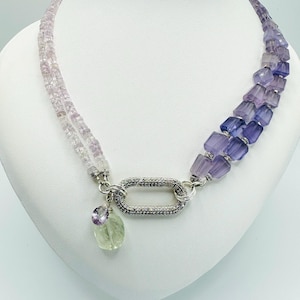Lavender Dream Necklace (Lavender Fluorite & Pink and Green Amethyst)