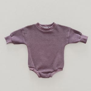 Laurel Waffle Knit Romper | Baby One-Piece in Dusty Plum