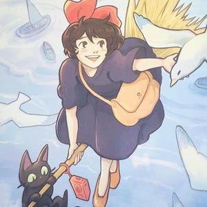 Kiki in the Sky | Kiki&#39;s bezorgservice | 2 maten | Kunstafdruk | Fanart