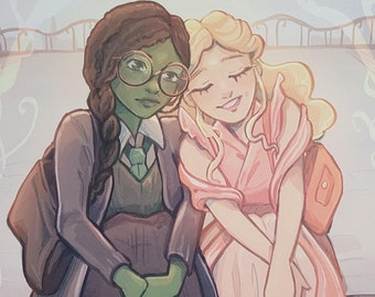 Elphie and Glinda | Wicked | 2 sizes | Art Print | Fanart