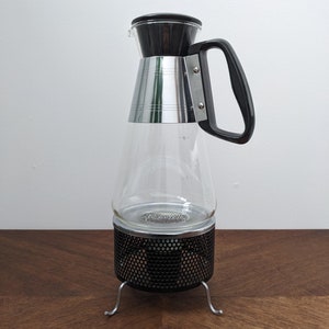 Pyrex for Silex service carafe à café/thé en verre transparent 6 tasses avec support |  ustensiles de cuisine vintage |  Décoration d'intérieur MCM des années 60 |  fabriqué aux États-Unis