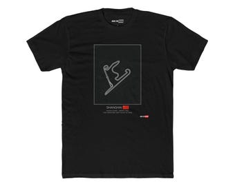 Shanghai Circuit Tee F1 China 2025 | Made for Racing | Gearhead Apparel Course Blueprint | Turbo Red, Racing Black, Pure White