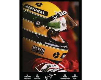 Póster homenaje a Ayrton Senna - Colección legendaria de pósteres de carreras, Fórmula 1, regalo de carreras, arte mural de automovilismo, decoración de carreras, F1