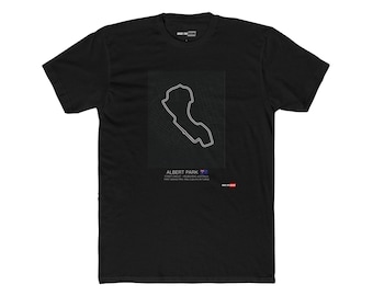 Melbourne Circuit F1 Australia 2025 | Made for Racing | Gearhead Apparel Circuit Blueprint | Turbo Red, Racing Black, Pure White