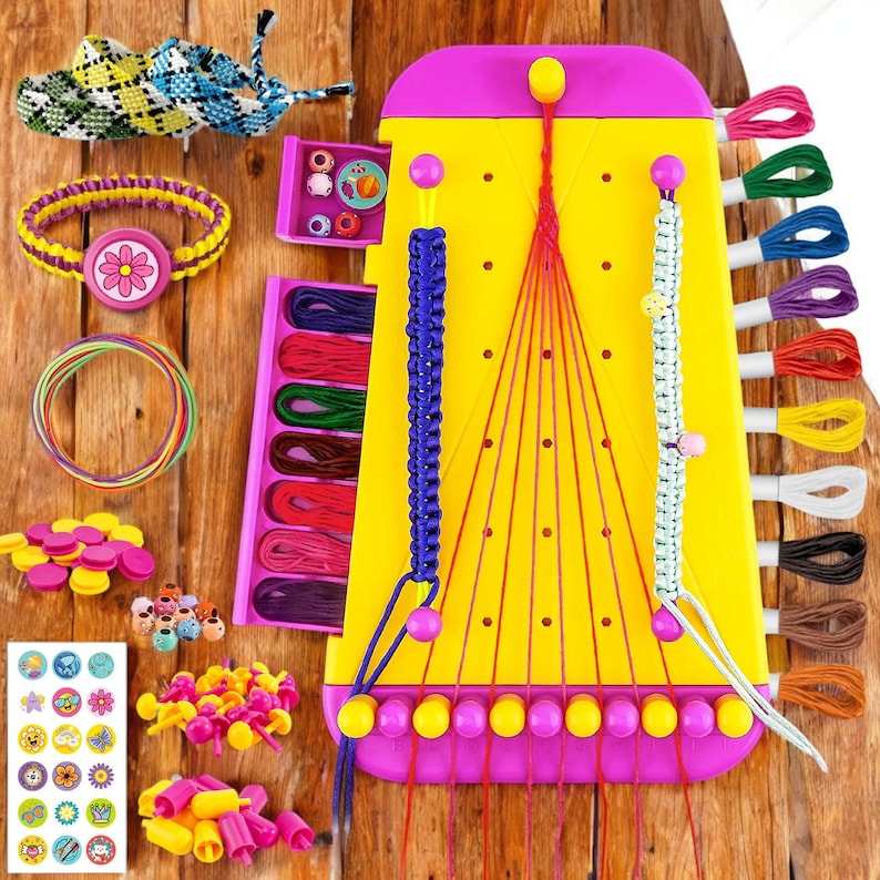 Friendship Bracelet Jewelry Making Kit – Arts & Crafts String Maker Kit ...