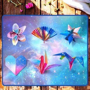 Carta origami creativa con cielo stellato, materiale fai da te per bambini, carta con costellazioni bifacciale per arte fatta a mano, 50 fogli