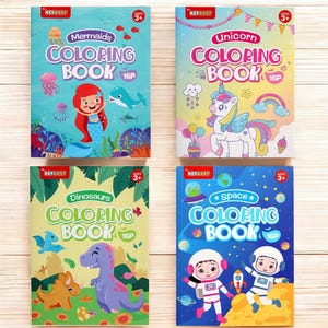 Libro para colorear infantil, 16 páginas, unicornio, sirena y dinosaurio. Libro de arte para niños, aprendizaje temprano, actividad de dibujo, material escolar.