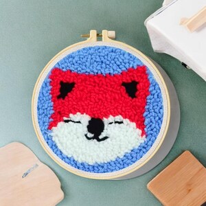 Niedliches Cartoon Tier Stanznadel Stickpaket | DIY Anfänger Handarbeiten Set, Wohnkultur, Geschenkpaket, Soft Yarn Craft Kit