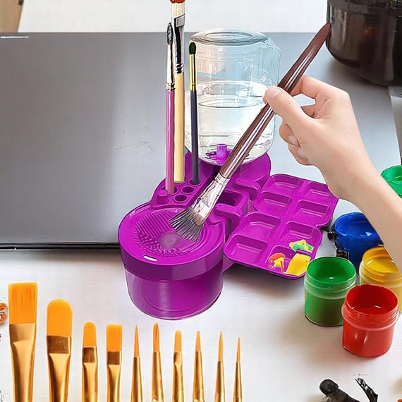2025 Multifunctional Paint Brush Cleaner Brush Rinse Cup: Acrylic Paint Brush Cleaner Tool Paint Water Cup Paint Water Dispenser Paint Brush Washer Pa