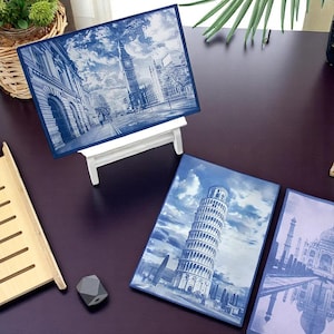 Kit di stampa cianotipica fai da te, kit di stampa solare, cianotipia artistica, stampa solare, stampa solare fai da te, kit di carta per cianotipia A6