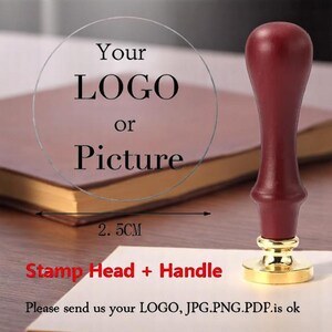 Sello de lacre con logotipo personalizado / Cabeza de cobre personalizada para bodas, negocios y regalos / Diseño único a partir de su imagen / Marca personalizada
