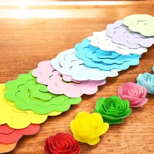 Set met 20/40-delige roos filigraan papierstroken | DIY-papierbloemen voor scrapbooking, knutselen, kaarten maken en handgemaakte decoratie