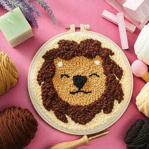 Niedliches Cartoon Tier Stanznadel Stickpaket | DIY Anfänger Handarbeiten Set, Wohnkultur, Geschenkpaket, Soft Yarn Craft Kit