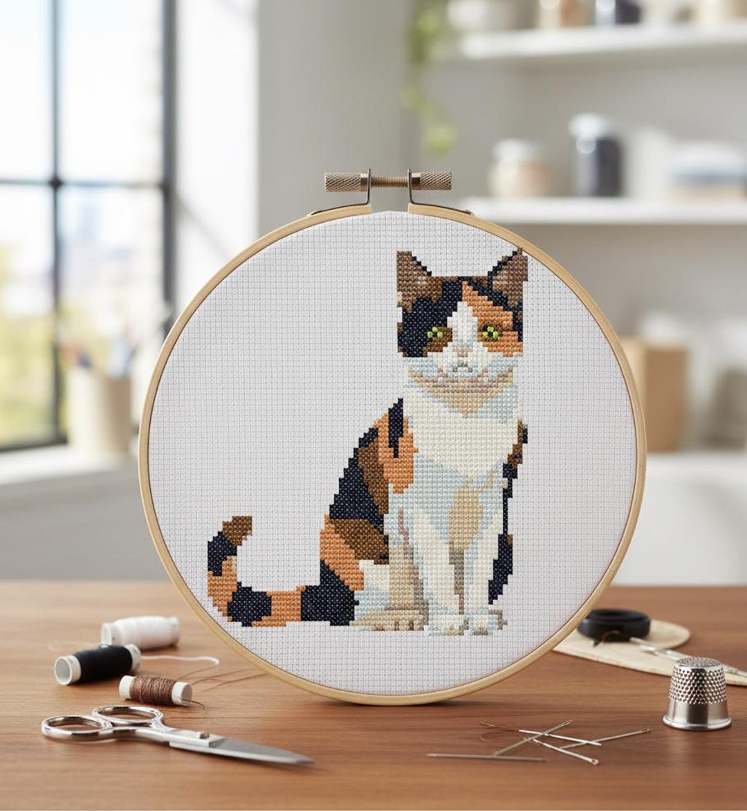 刺繍枠13cm「三毛猫」 【公式通販】