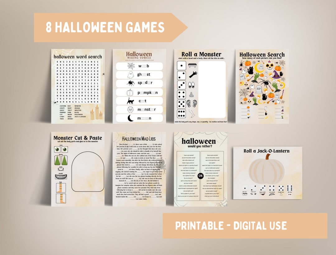 Halloween Printable 8 Activity Bundle - Etsy