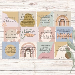 Tarjetas de memoria bíblicas de estilo boho