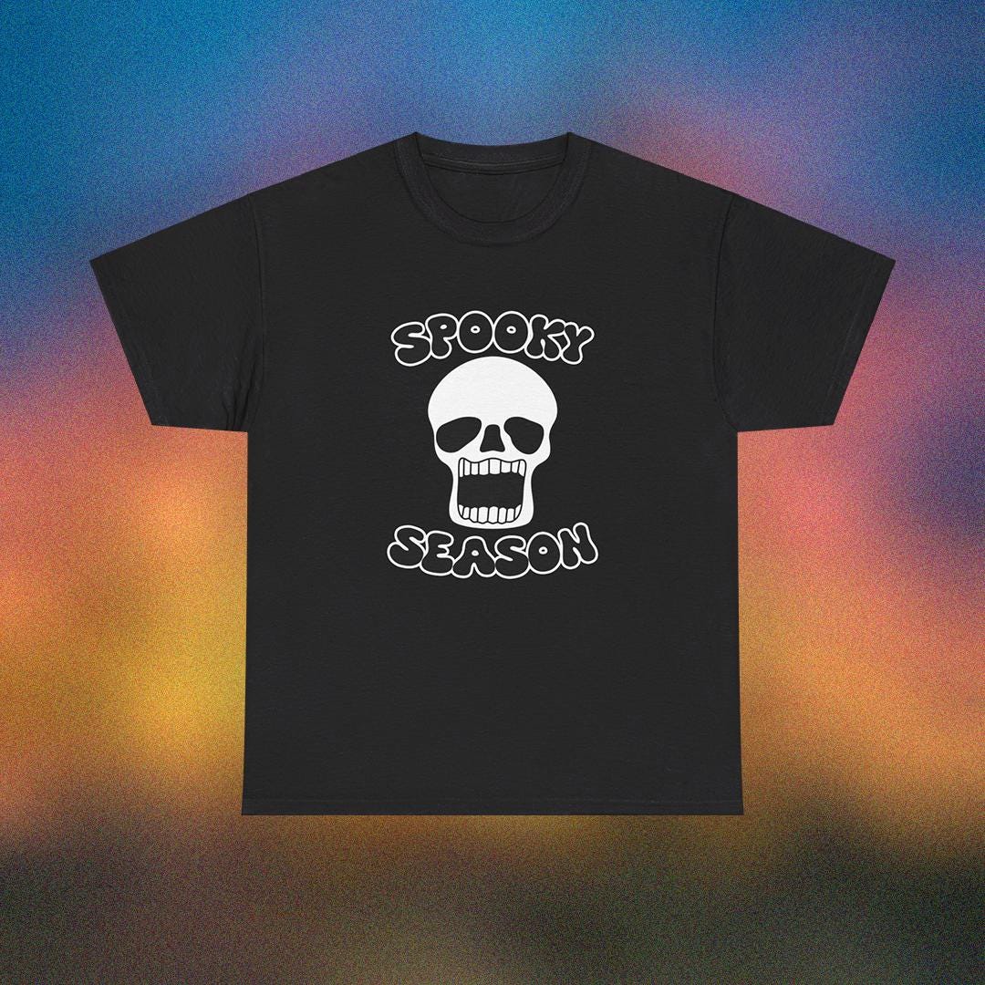 Halloween Skull Checkerboard Graphic Round Neck Tee