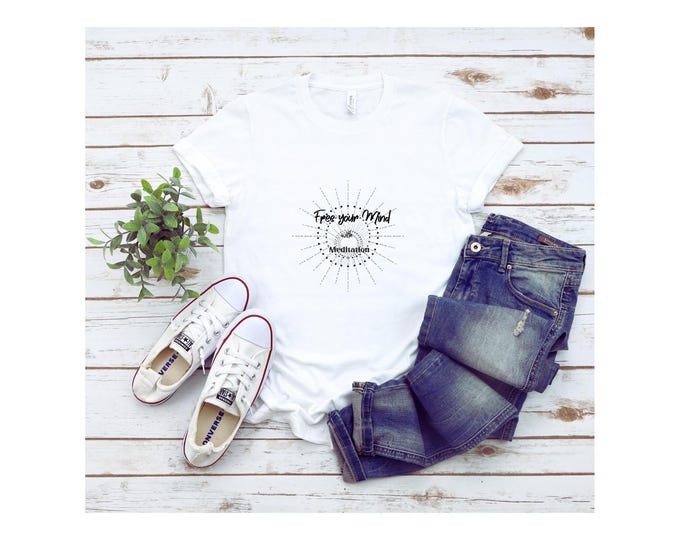 Free Your Mind Mindful Quote T-shirt, Meditation Tee, Inspirational Shirt, Positive Vibes Top, Unisex Clothing Gift