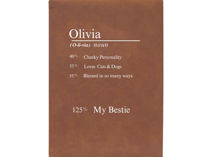 Personalized Leather Journal  Lined Notebook for Pause and Reflection  UV Printed  7x9 34  Unique Gift for Men and Women