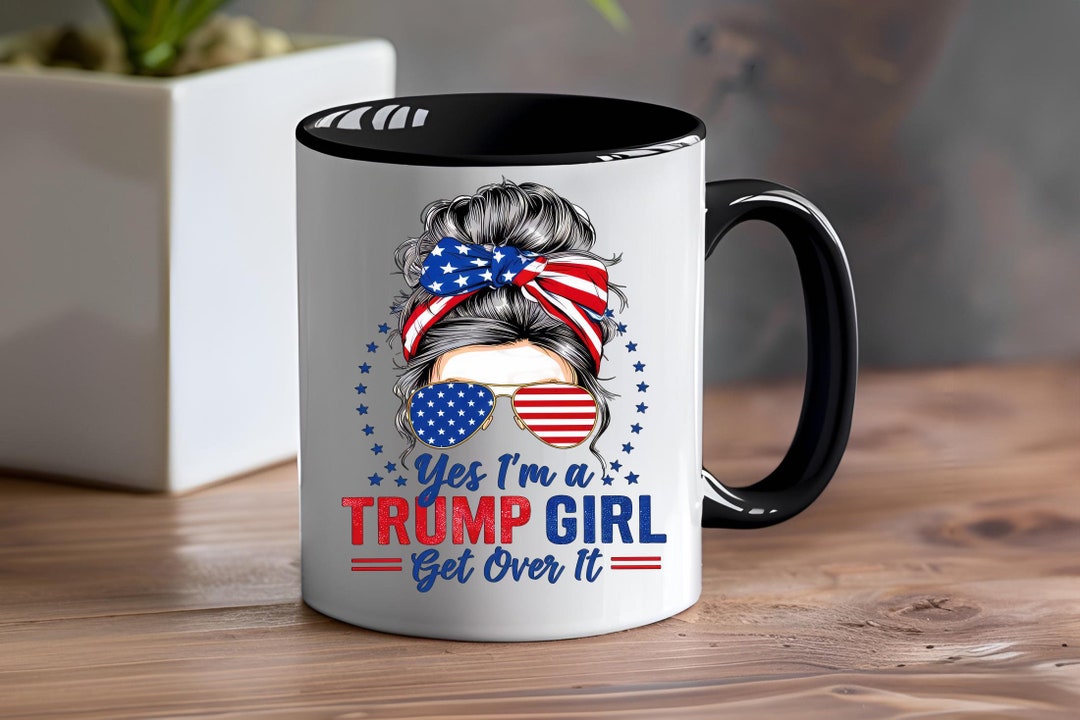 thumbnail image 2 of Shop4Ever 'I'm A Trump Girl Get Over It' Coffee Mug – 11 Oz Ceramic, Red Handle, For Women 2 of 6