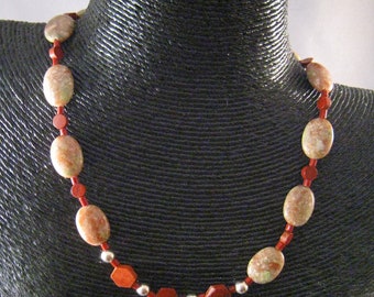 Red and Autumn Jasper Necklace
