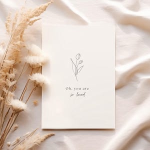 Postkarte A6 Oh, you are so loved Blume Illustration zart Kalligrafie Wertschätzung Freundschaft