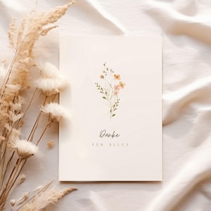 Danke für alles Postkarte Wertschätzung Muttertag Blumen A6