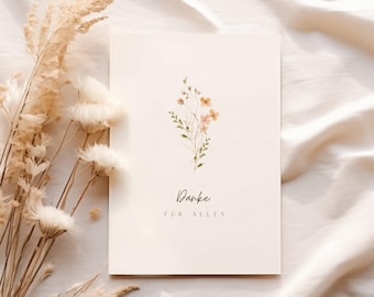 Thank you for everything postcard appreciation Mother's Day flowers A6