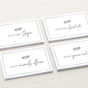 Ermutigungskarten Set christlich Floral Du bist geliebt 12 Stück Mini Karten