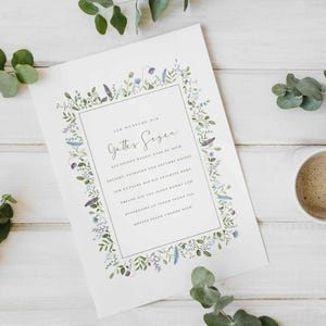 Postkarte A6 Aquarell Floral Blumen Zweige Christlich Jesus Gottes Segen