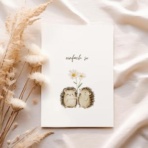 Postkarte Igel Einfach so Aquarell Illustration Freundschaft Wertschätzung A6