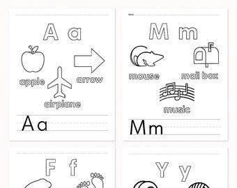 Alphabet Tracing Worksheets Kindergarten Pre-K Preschool ABC Printable Alphabet Activity Letter Handwriting Practice