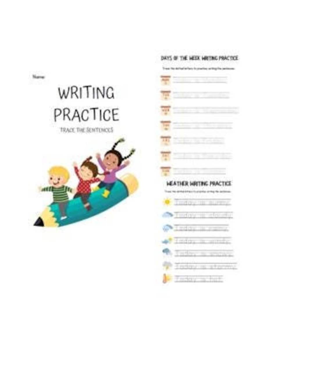 Sentence Train Worksheet Sentence Tracing Worksheet - Etsy