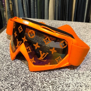 Handmade Neon Orange Ski Goggles Louis Vuitton Monogram 