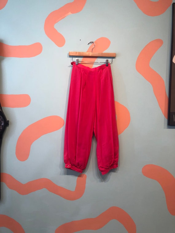 Vintage 80s Pink Silk Jodhpur Harem Pants