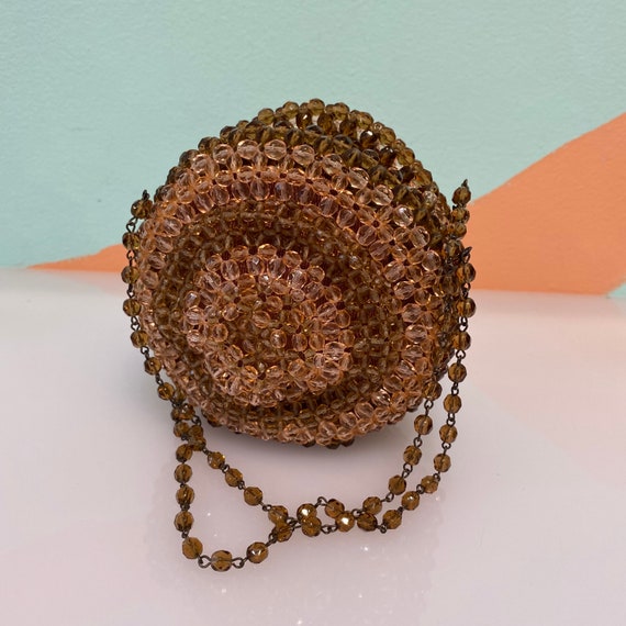 Vintage Henry Beguelin Mini Round Beaded Purse Ros