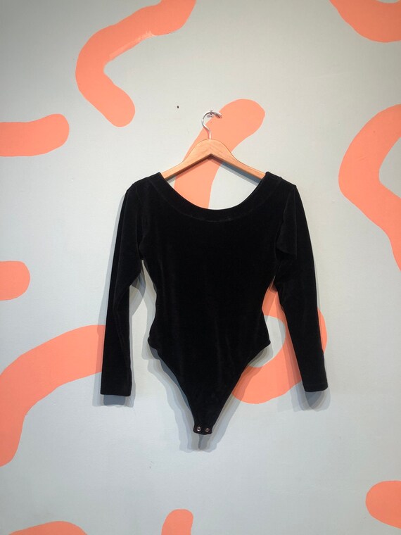 Vintage 90s Contempo Casuals Retro Black Leotard B