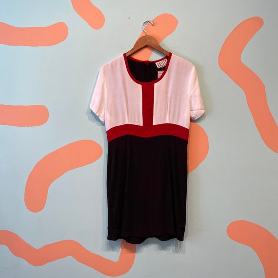 Vintage Kristy 90s Mondrian Color Block Red Black